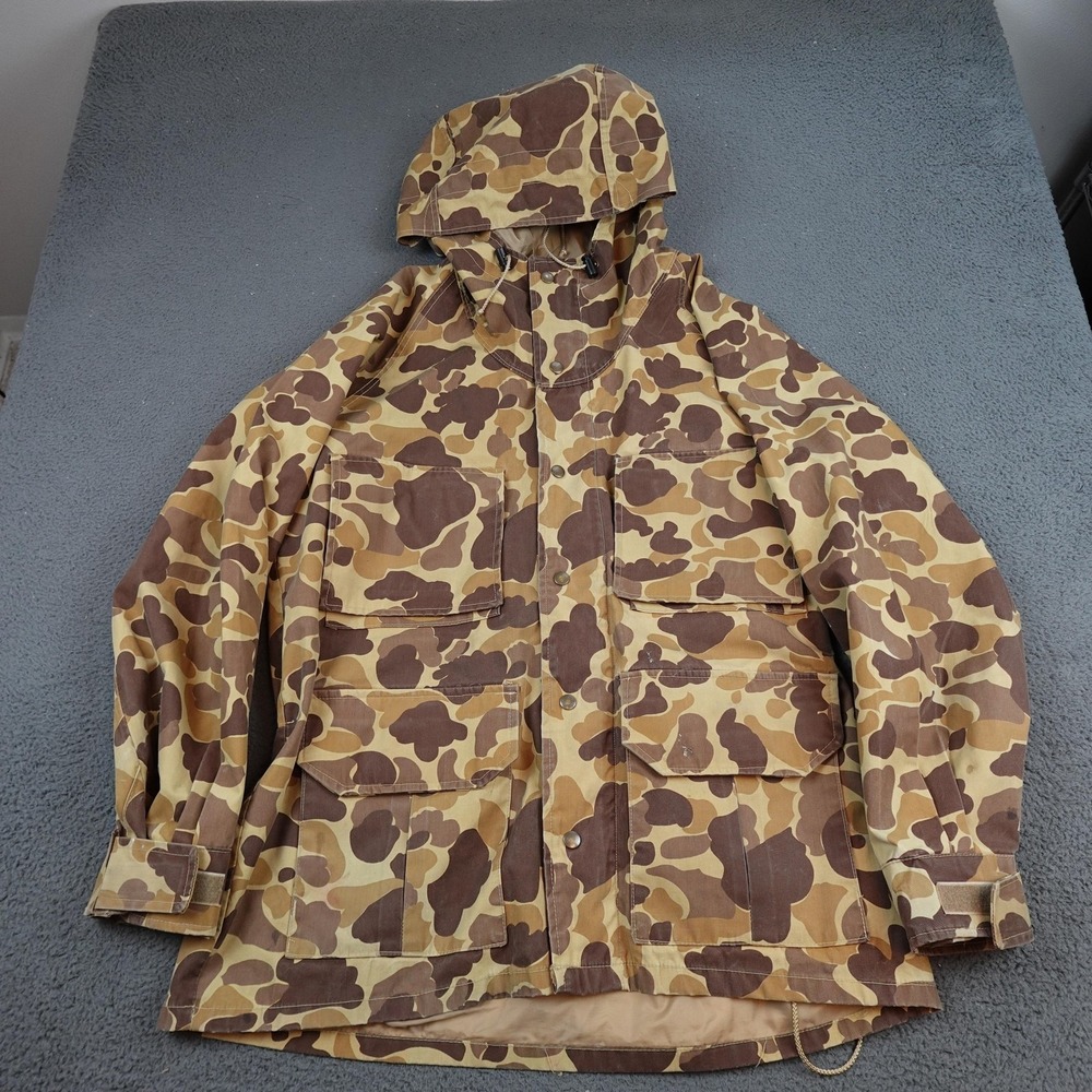 Vintage Mount'n Prairie Jacket Mens Large Brown Camo Thunderwear Parka Hunting